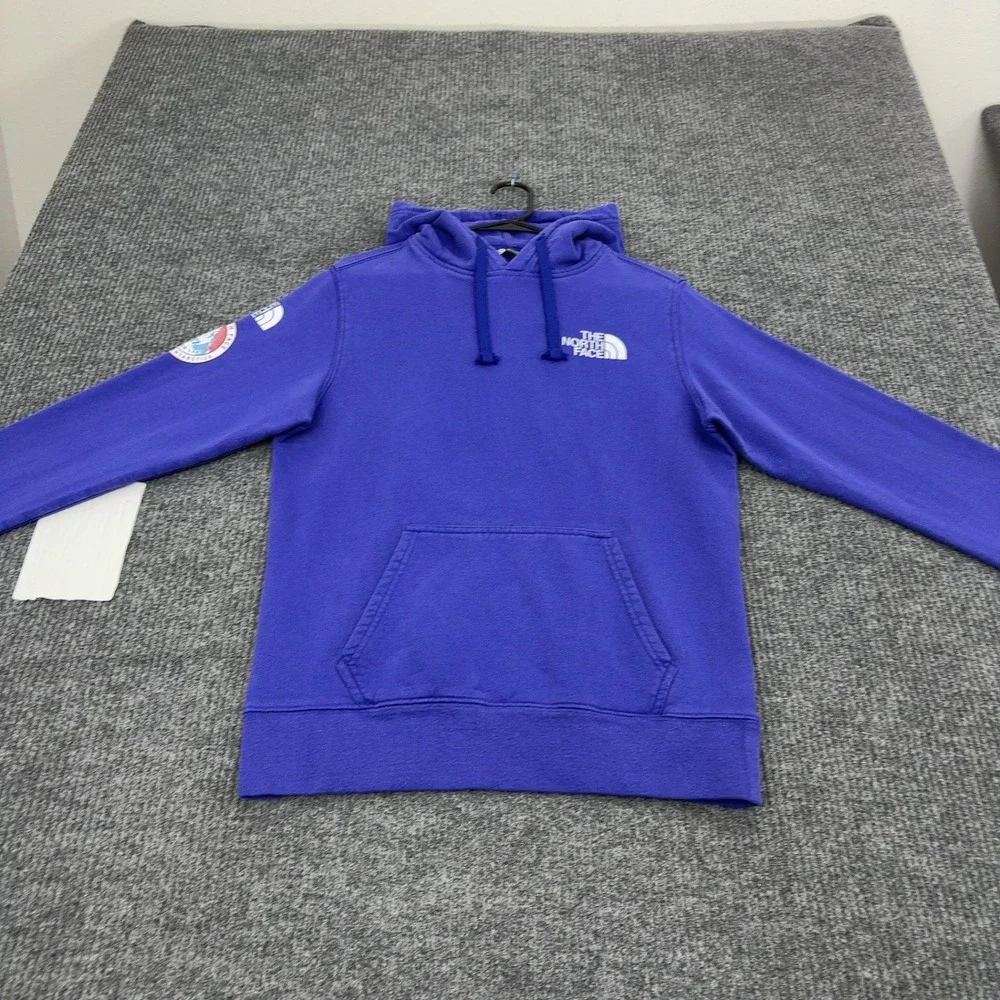The North Face Hoodie Unisex S Blue Cotton Trans-Antarctica Expedition Pullover